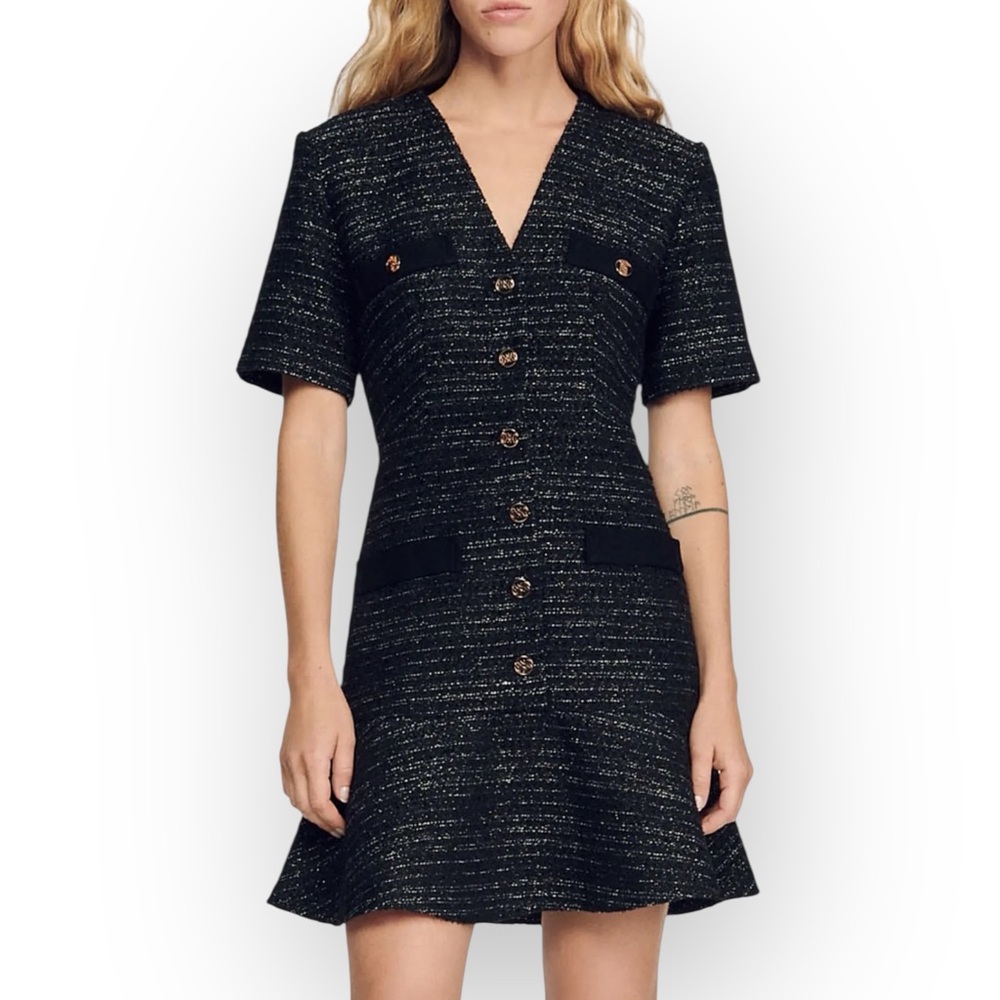 Sandro Gwendoline Tweed Dress Size‎ 36/ US 4